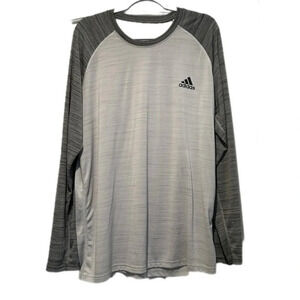 Adidas Men's 2XL Gray Athletic Long Sleeve Shirt